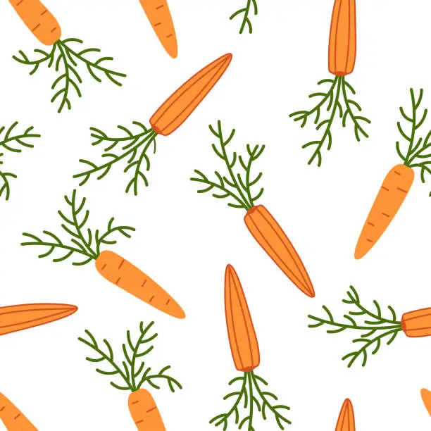 Vector illustration of Seamless pattern with carrots