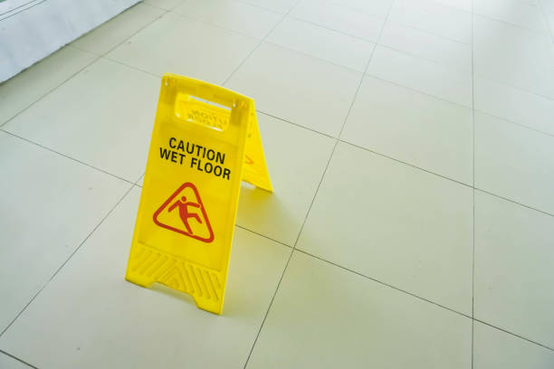 istock Warning of slippery area 1498061785