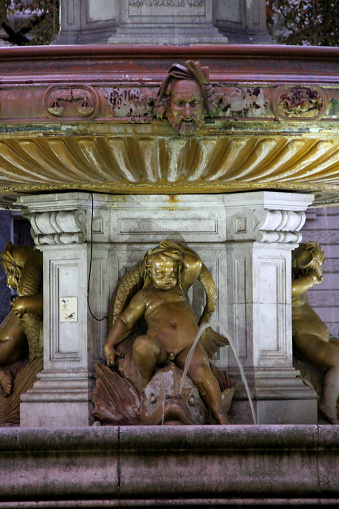 Louvois Fountain in Paris, France.