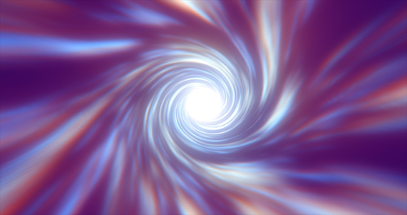 Abstract tunnel twisted swirl of cosmic hyperspace magical bright glowing futuristic hi-tech with blur and speed effect background.