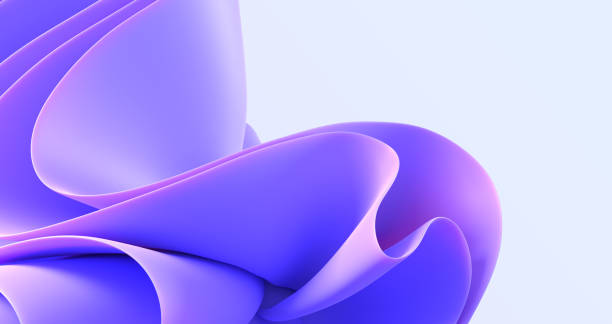 istock 3d render abstract modern multi layer background with purple folded ribbons in shape flower. Fashion wallpaper with wavy fabric layers, lines, ruffles, gradient texture macro pattern 1498070579