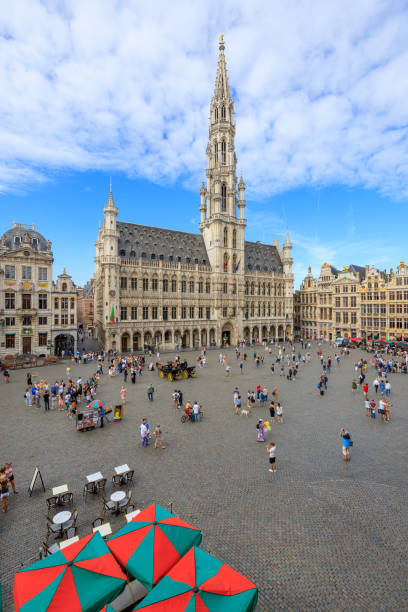 ブリュッセル、ベルギー、有名なグランプラス - editorial building exterior built structure travel destinations ストックフォトと画像