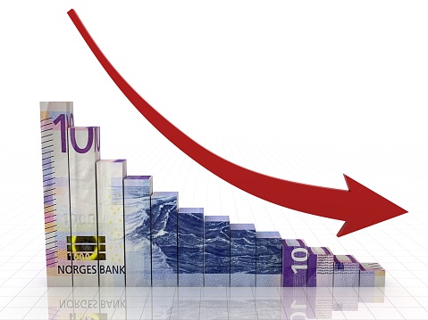 Norwegian Norsk krone money graph finance crisis