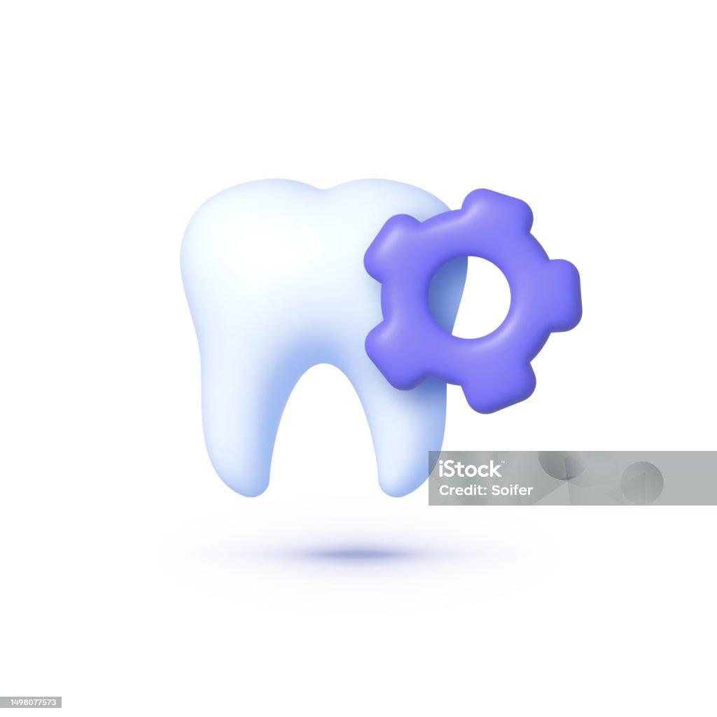 Gear Tooth Vector Realistic Tooth Whith Gear 3d For Concept Design Vector Graphic ...