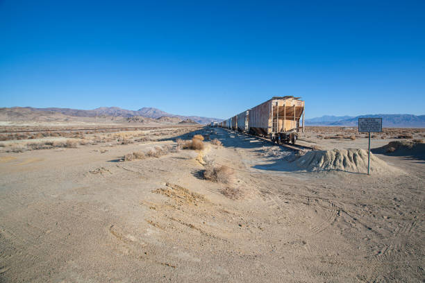 istock Freight train in the high desert, USA. 1498077842