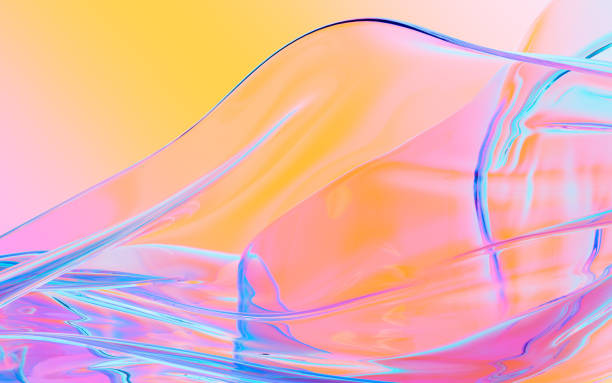 Abstract flowing transparent glass background, 3d rendering. Abstract flowing transparent glass background, 3d rendering. Digital drawing. coloured glass texture stock pictures, royalty-free photos & images