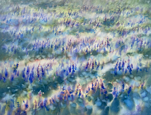 istock A flowering meadow summer landscape watercolor background 1498078693
