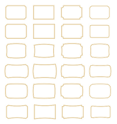 Gold Frame Basic Simple Classic Gold Frame Set Stock Illustration - Download Image Now ...