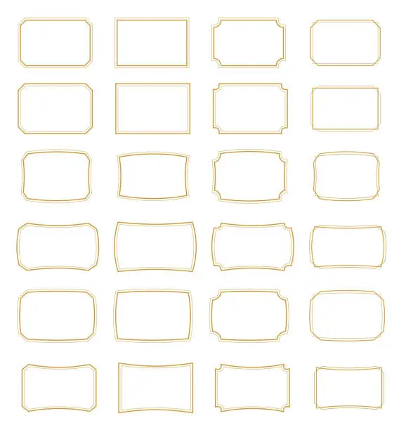 Vector illustration of Simple, classic gold frame set