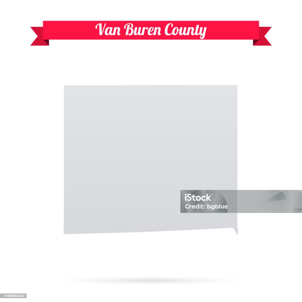 Ilustración de Condado De Van Buren Iowa Mapa Sobre Fondo Blanco Con