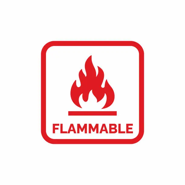 Vector illustration of Flammable packaging mark icon symbol vector