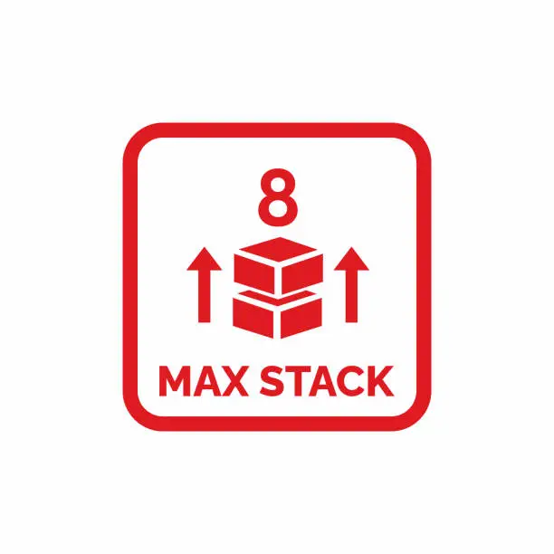 Vector illustration of Max stack packaging mark icon symbol vector