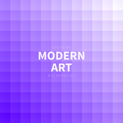 Modern and trendy background. Abstract geometric design with a mosaic of squares and beautiful color gradient. This illustration can be used for your design, with space for your text (colors used: White, Purple, Blue). Vector Illustration (EPS file, well layered and grouped), square format (1:1). Easy to edit, manipulate, resize or colorize. Vector and Jpeg file of different sizes.