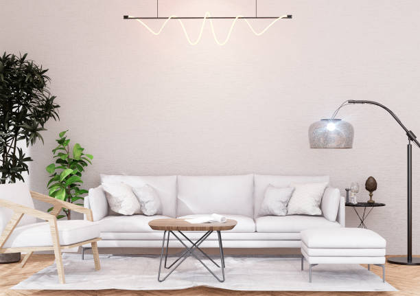 istock Stylish interior design of living room 1498091088