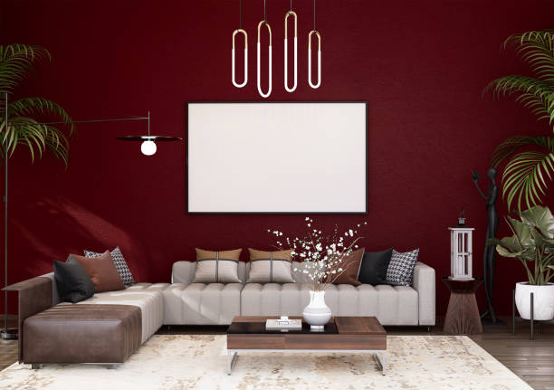 istock Mock up poster frame in modern interior fully furnished rooms 1498094894