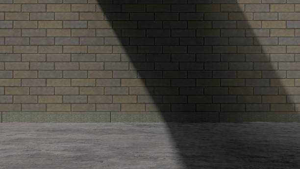 istock outdoor Contrast between uneven brick and smooth concrete gives a novel impression Sharp shadows Abstract street modern 3d rendering background design material 1498095275