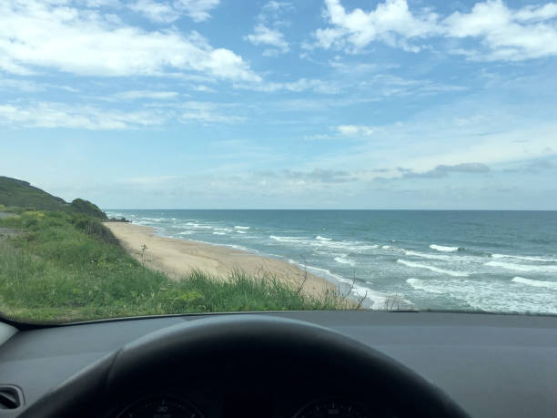 istock Sea view from inside the vehicle from the driver's eye 1498095420