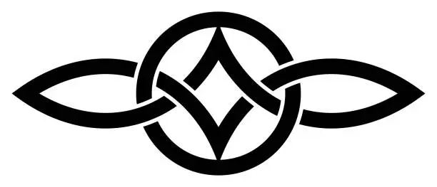 Vector illustration of Serch Bythol in black. Celtic symbol. Isolated background.