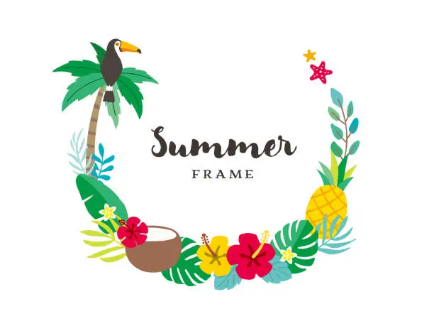 Vector illustration of Summer frame