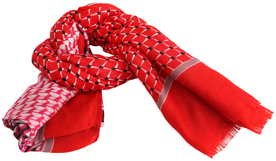 Red scarf isolated closeupl and isolated