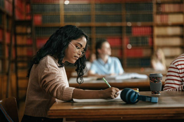Female Indian student in the class