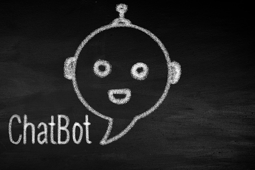 Chatbot assistant application. Artificial intelligence conversation assistant concept.