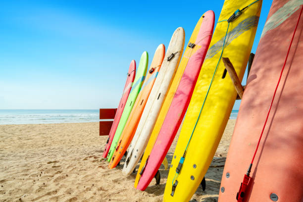 Beach scenery in summer, Sanya, China. stock photo