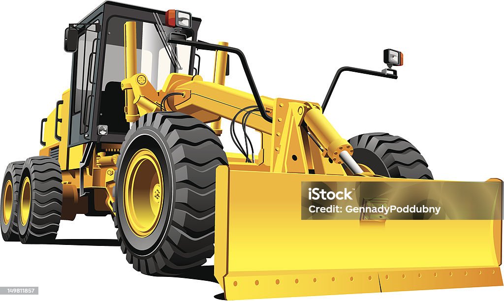 Amarillo roadgrader - arte vectorial de Nivelador libre de derechos