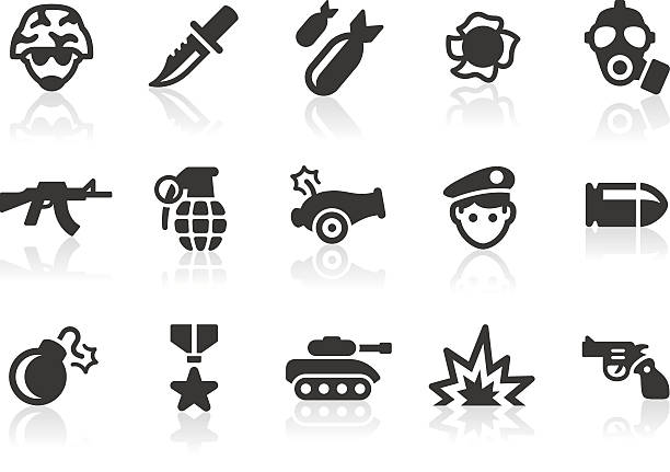 ilustrações, clipart, desenhos animados e ícones de ícones de militares - war symbols of peace conflict army