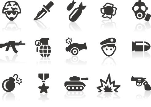 Military related vector icons for your design or application. 