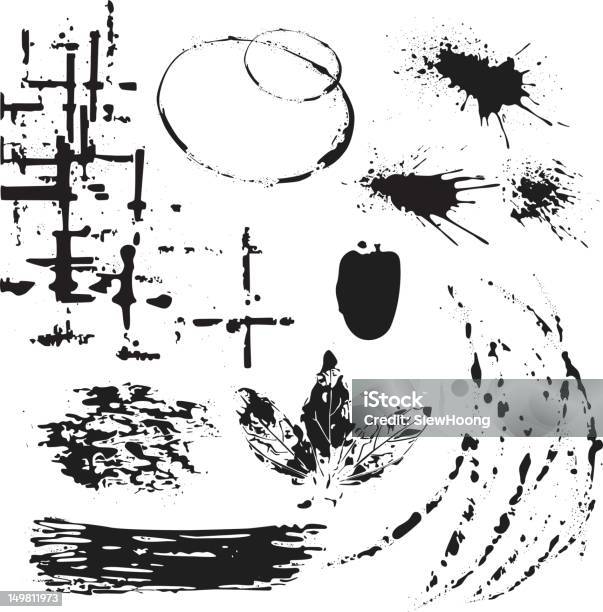 Grunge Element Stock Illustration - Download Image Now - Abstract, Airbrush, Black And White