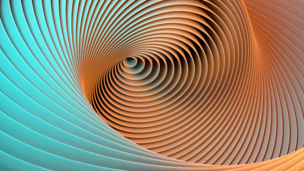 Abstract spiral lines background CGI 3D render stock photo