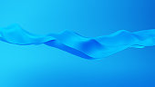 Abstract blue wave shape background. CGI 3D render