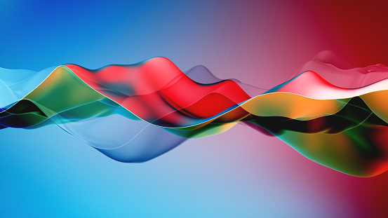 Abstract wave shape background. CGI 3D render