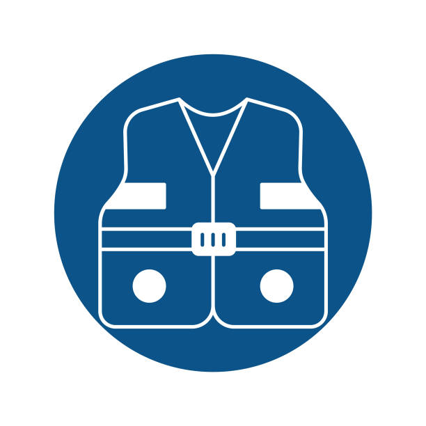 ilustrações, clipart, desenhos animados e ícones de ícone vetorial do colete salva-vidas com cores de fundo da moda que podem facilmente editar ou modificar - life jacket equipment safety jacket