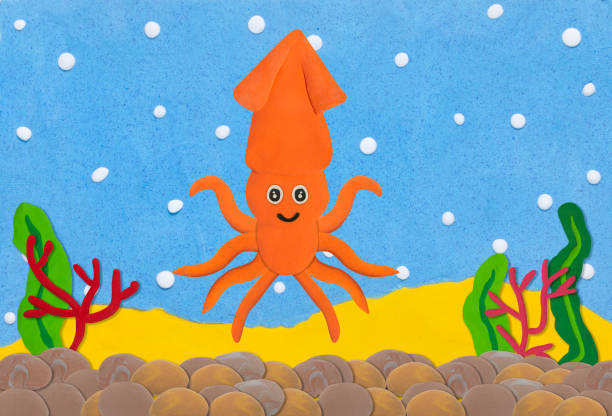 istock orange squid made from plasticine on under water background 1498122193
