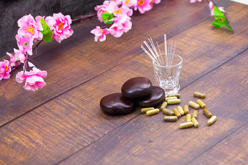 Traditional Chinese Treatment acupuncture and chinese herb medicine still life style