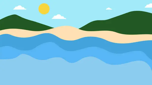 Vector illustration of Summer beach background design