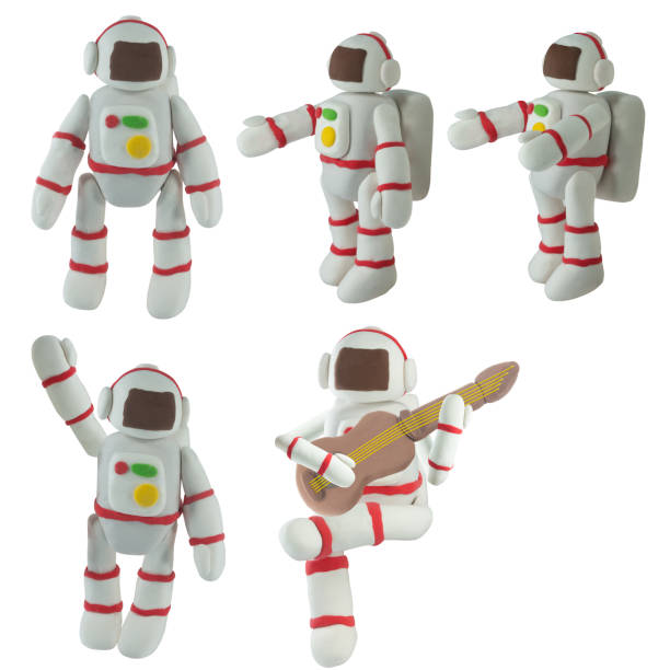 istock set of Plasticine White Suit Astronaut on white 1498124493