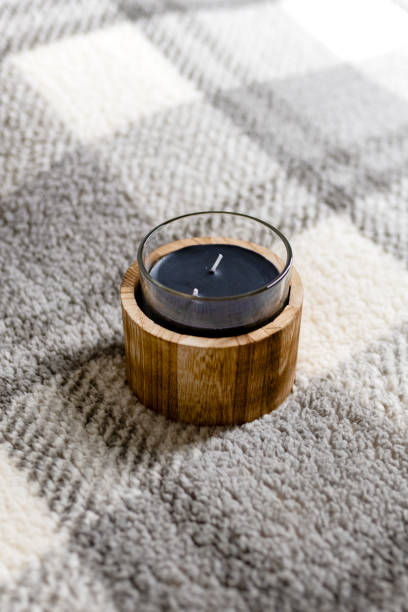 istock Decor wooden candle focus on. Home decor 1498125223