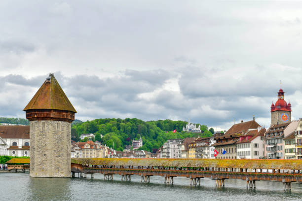 istock Lucerne with famous Chapel Bridge and Water Tower, Switzerland 1498128366