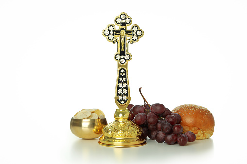 Concept of Eucharist, isolated on white background