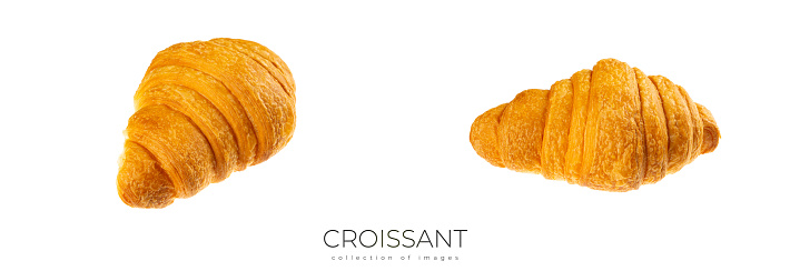 Fresh and tasty croissant isolated on white background. High quality photo