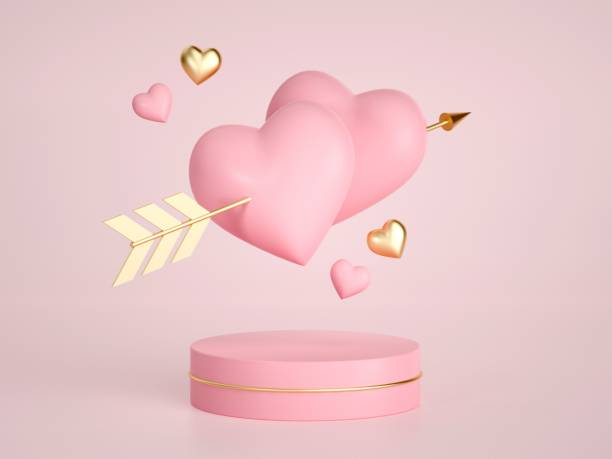 istock 3D rendering of two interlocking hearts pierced with an arrow symbolizing love 1498134038