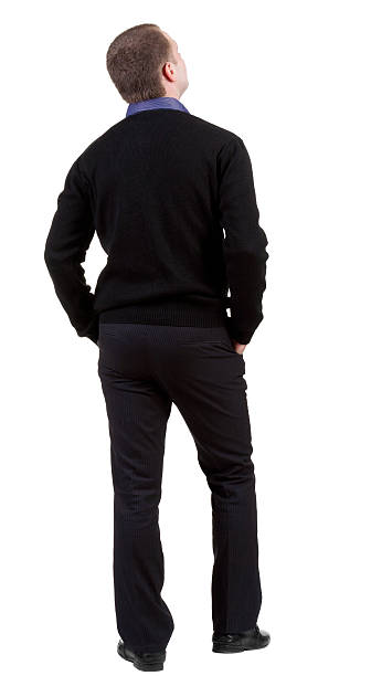 istock back view of Business man  looks ahead. 149813499