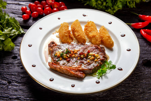 Steak with fries food, potato