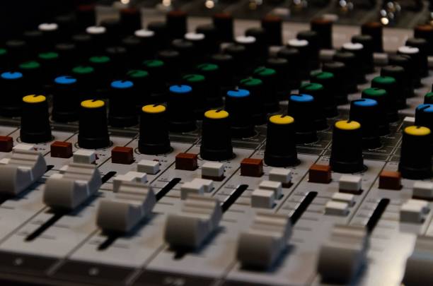 istock Close-up image of a music mixing board 1498138932