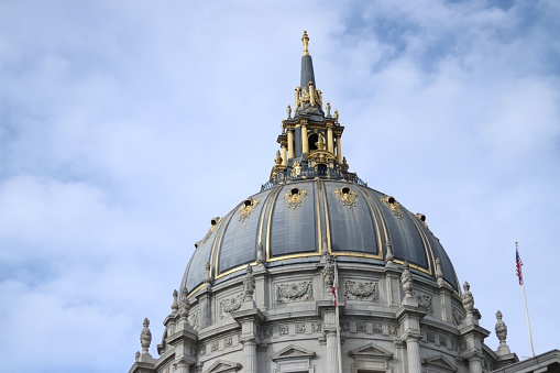 The ornate dome of San Francisco City Hall. California, USA.