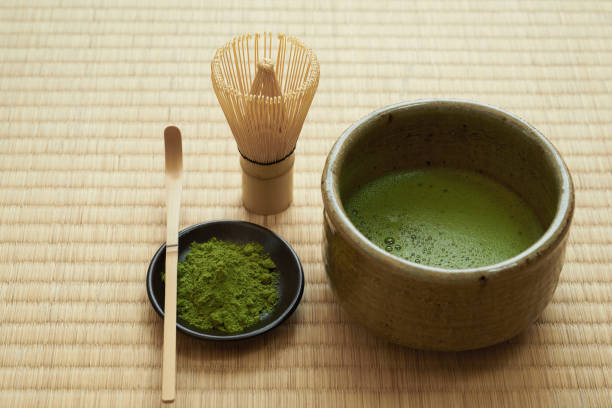 istock apanese traditional matcha tea on tatami background 1498143217