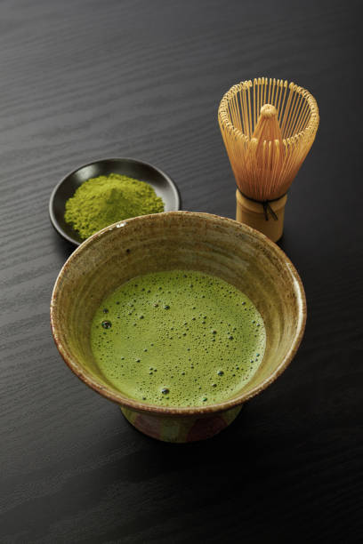 istock Japanese traditional matcha tea on wood background 1498143770